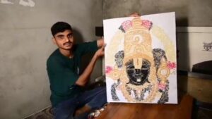New Record: Tirupati Balaji's artwork made from two lakh rice grains