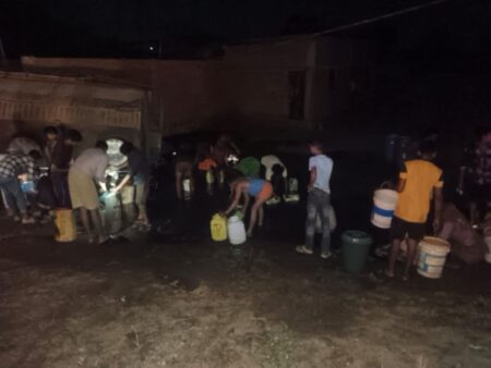 The accident happened late at night in Rakri village, people ran with buckets and boxes