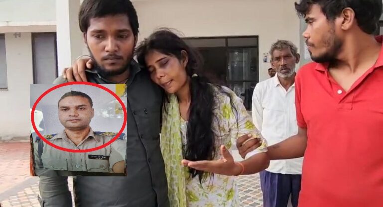 पुलिसकर्मी ने पत्नी को पीटा, दो दिन तक घर में रखा बंधक Bichhiya police registered a case, the victim reached the SP office, demanding strict action.