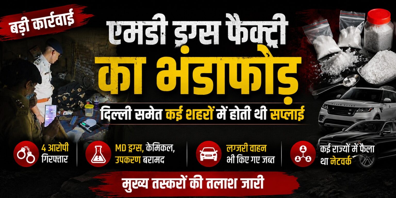 मध्यप्रदेश : एमडी ड्रग्स की फैक्ट्री का भंडाफोड़, दिल्ली तक हो रही थी सप्लाई मध्यप्रदेश : एमडी ड्रग्स की फैक्ट्री का भंडाफोड़, दिल्ली तक हो रही थी सप्लाई